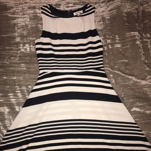 Black and White Stripped Cocktail Dress